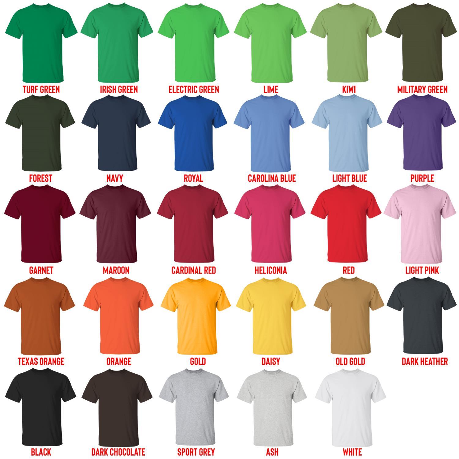t shirt color chart - Totoro UK Shop