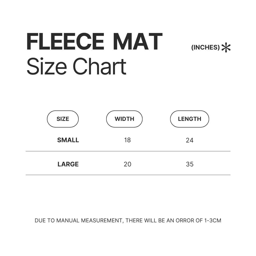 Fleece Mat Size Chart - Totoro UK Shop
