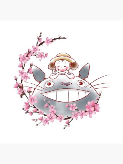 Alternative view of Totoro Cherry Blossom Throw Pillow